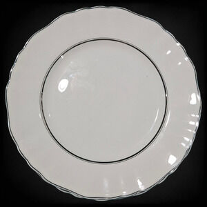 Antique J G Meakin Silver Baroque SOL 391413 Scalloped Porcelain Dinner Plates